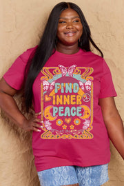 Simply Love Full Size FIND INNER PEACE Graphic Cotton T-Shirt