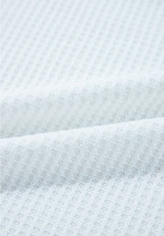 Waffle-Knit Leopard V-Neck Long Sleeve Blouse