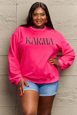 Simply Love Full Size KARMA Graphic Sweatshirt