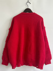 Pearl Detail Round Neck Long Sleeve Sweater