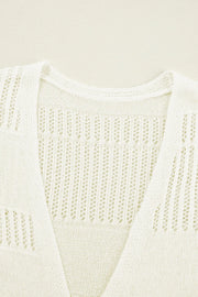 Openwork Open Front Long Sleeve Cardigan