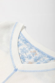 High-Low V-Neck Long Sleeve Blouse