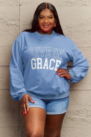 Simply Love Full Size LIVE IN GRACE Graphic Sweatshirt