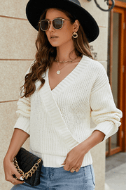 Surplice Neck Long Sleeve Sweater
