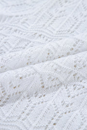 Openwork V-Neck Half Sleeve Cardigan