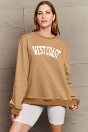Simply Love Full Size WEST COAST Graphic Long Sleeve Sweatshirt