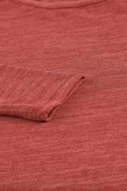 Round Neck Top and Drawstring Plaid Pants Lounge Set