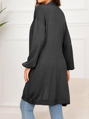 Dropped Shoulder Open Front Longline Cardigan
