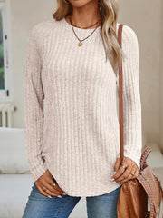 AUTOMET Womens Long Sleeve Shirts Fall Fashion Tops 2025 Crewneck Dressy Sweaters Tunic Winter Clothes Casual Outfits Apricot M