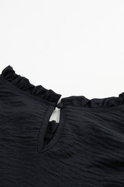 Frill Mock Neck Ruffled Balloon Sleeve Blouse