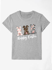 HAPPY EASTER Round Neck Short Sleeve T-Shirt
