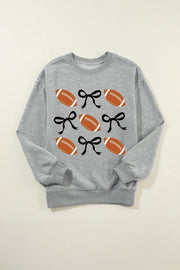 Football Round Neck Long Sleeve Sweatshirt