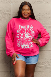 Simply Love Full Size POSITIVE ENERGY Graphic Sweatshirt