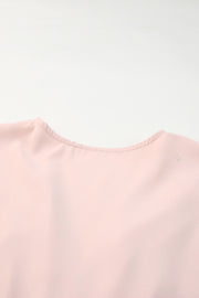 Buttoned V-Neck Short Sleeve Romper