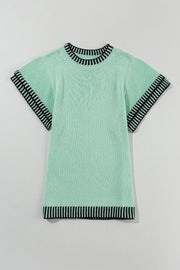 Round Neck Short Sleeve Knit Top