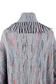 Fringe Detail Printed Poncho