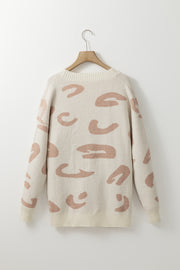 Leopard V Neck Button Down Cardigan