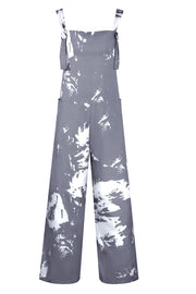Pocketed Tie-Dye Wide Strap Overalls