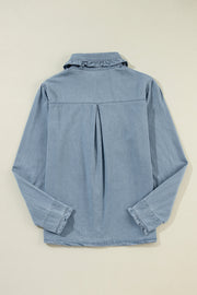 Button Up Long Sleeve Denim Top