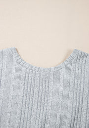 Crossover Backless Long Sleeve Knit Top