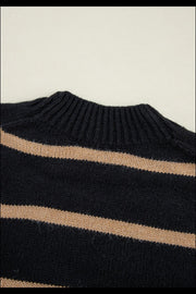 Striped Button Down Long Sleeve Cardigan