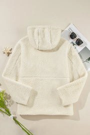 Drawstring Zip Up Long Sleeve Hooded Jacket