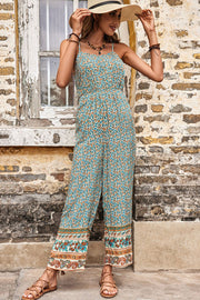 Perfee Bohemian Spaghetti Strap Low Back Jumpsuit